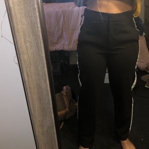 Black and white ankle pants